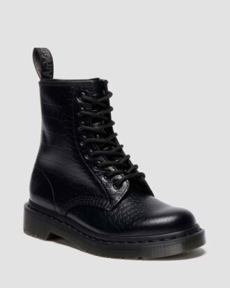 1460 CROCO Stiefel aus Leder mit Krokodilprägung