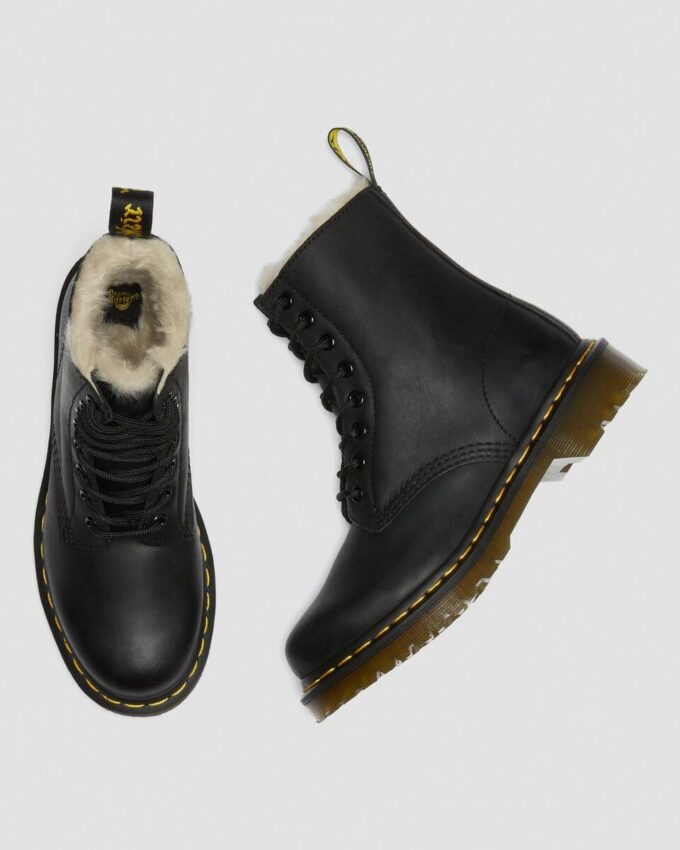 1460 Damen-Schnürstiefel mit Kunstfellfutter