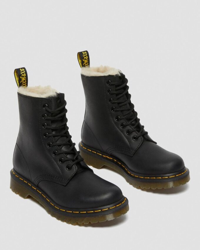 1460 Damen-Schnürstiefel mit Kunstfellfutter
