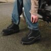 1460 Made in England Emboss Suede Schnürstiefel
