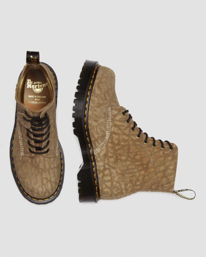 1460 Made in England Emboss Suede Schnürstiefel