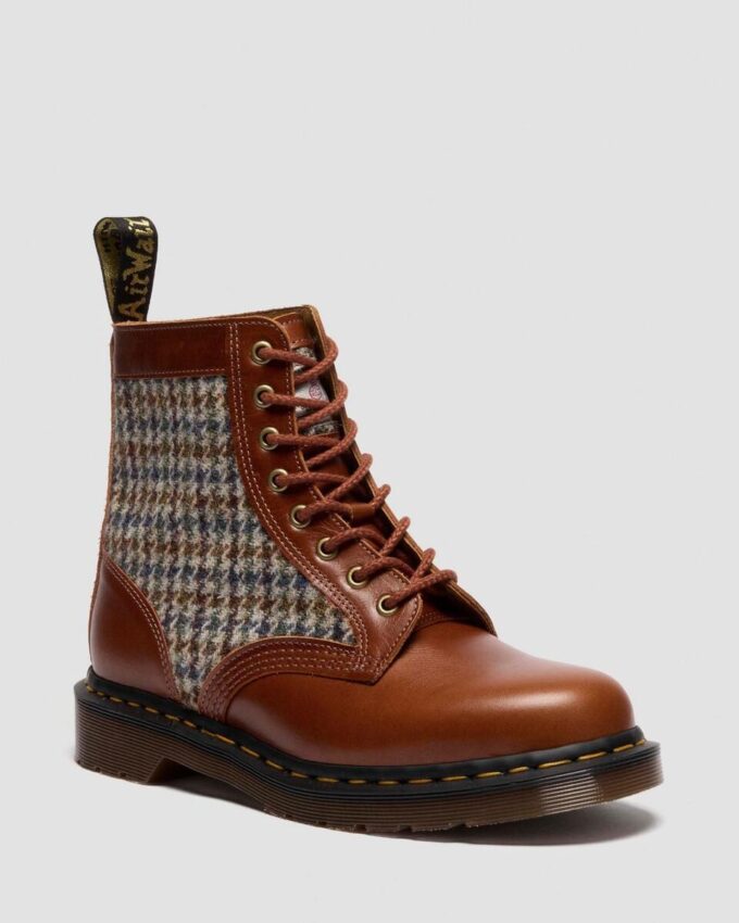1460 Pascal Hergestellt in England Harris Tweed und Lederstiefel 1460 Pascal Hergestellt in England Harris Tweed und Lederstiefel