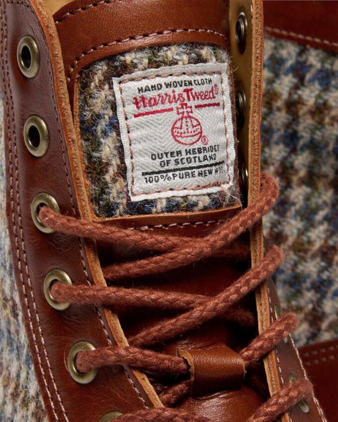 1460 Pascal Hergestellt in England Harris Tweed und Lederstiefel 1460 Pascal Hergestellt in England Harris Tweed und Lederstiefel