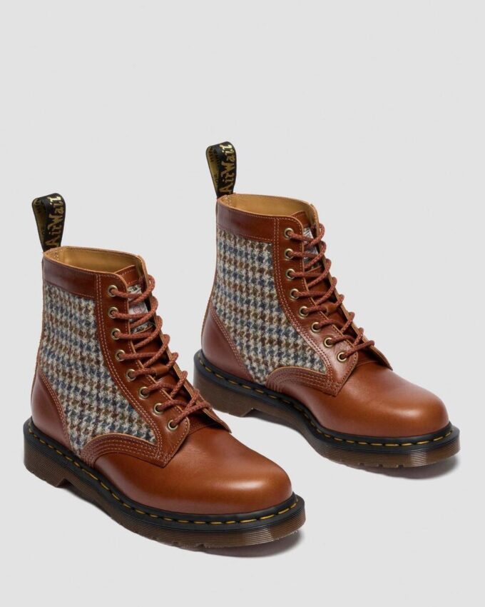 1460 Pascal Hergestellt in England Harris Tweed und Lederstiefel 1460 Pascal Hergestellt in England Harris Tweed und Lederstiefel