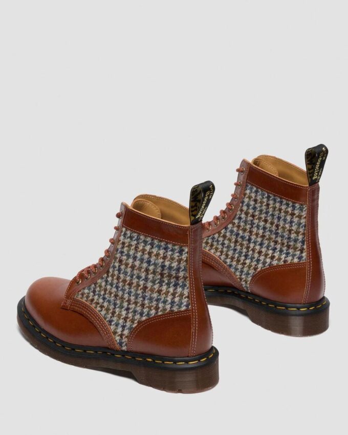1460 Pascal Hergestellt in England Harris Tweed und Lederstiefel 1460 Pascal Hergestellt in England Harris Tweed und Lederstiefel