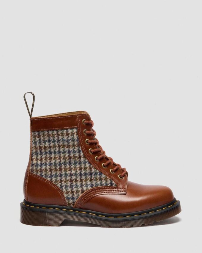 1460 Pascal Hergestellt in England Harris Tweed und Lederstiefel 1460 Pascal Hergestellt in England Harris Tweed und Lederstiefel