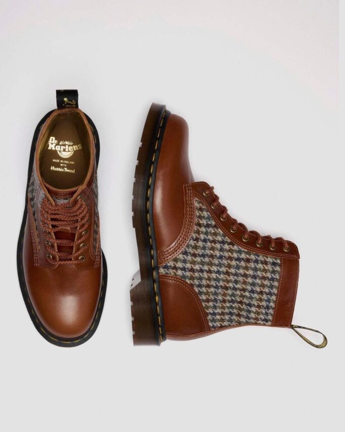 1460 Pascal Hergestellt in England Harris Tweed und Lederstiefel 1460 Pascal Hergestellt in England Harris Tweed und Lederstiefel