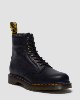 1460 Schnürstiefel aus Grizzly-Leder mit Kunstfellfutter