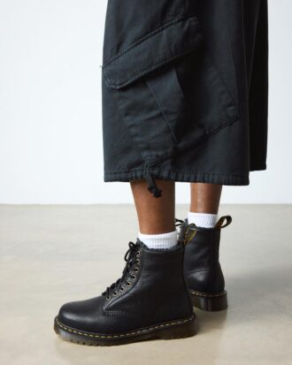 1460 Schnürstiefel aus Grizzly-Leder mit Kunstfellfutter
