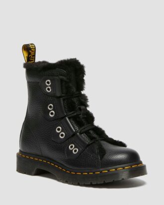 1460 Schnürstiefel aus Leder mit Kunstfellfutter
