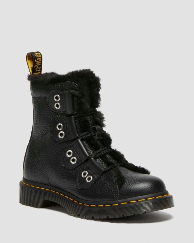 1460 Schnürstiefel aus Leder mit Kunstfellfutter
