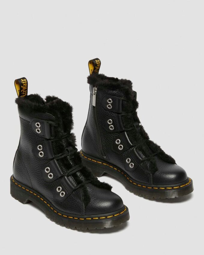 1460 Schnürstiefel aus Leder mit Kunstfellfutter