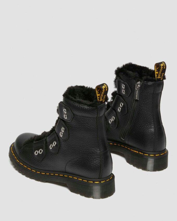 1460 Schnürstiefel aus Leder mit Kunstfellfutter