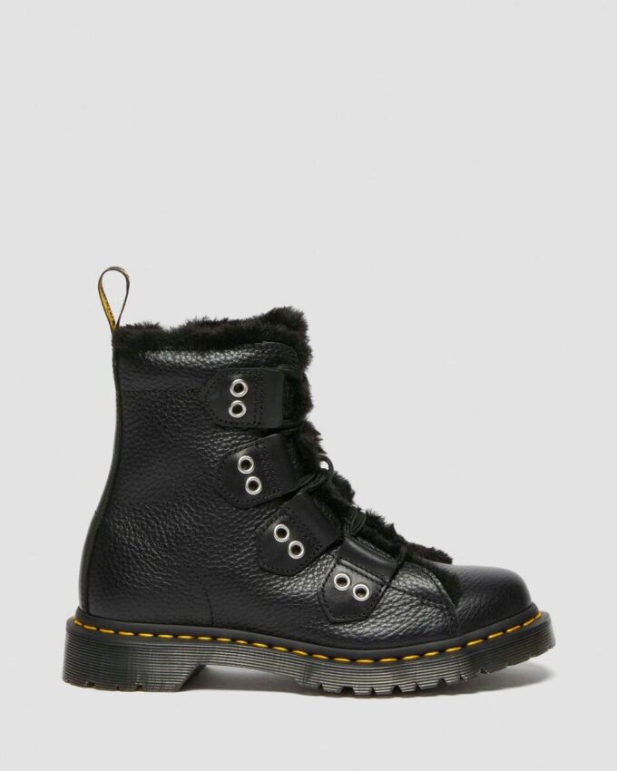 1460 Schnürstiefel aus Leder mit Kunstfellfutter