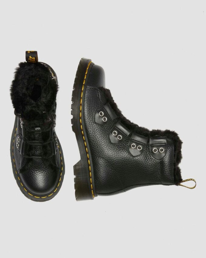 1460 Schnürstiefel aus Leder mit Kunstfellfutter