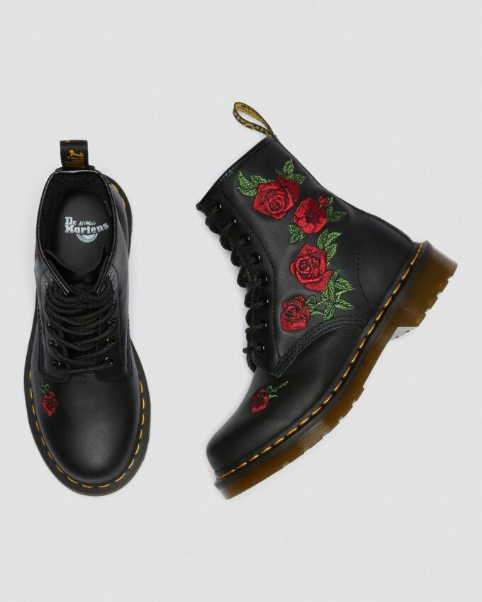 1460 Vonda Schnürstiefel aus Leder mit Blumenmuster