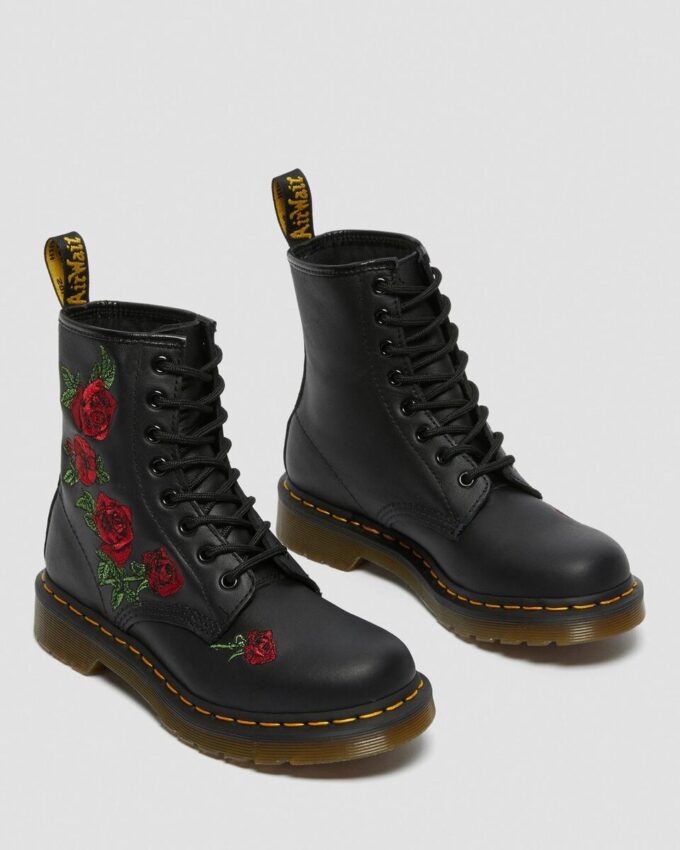 1460 Vonda Schnürstiefel aus Leder mit Blumenmuster