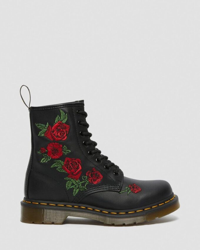 1460 Vonda Schnürstiefel aus Leder mit Blumenmuster
