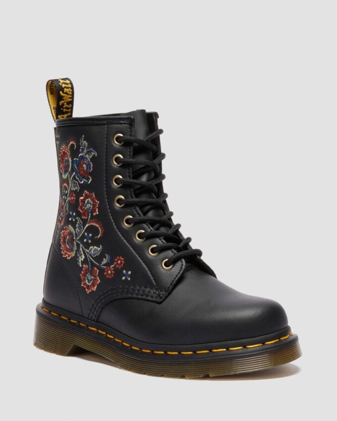 1460 VONDA TF Schnürstiefel aus recyceltem Leder mit Blumenprint 1460 VONDA TF Schnürstiefel aus recyceltem Leder mit Blumenprint