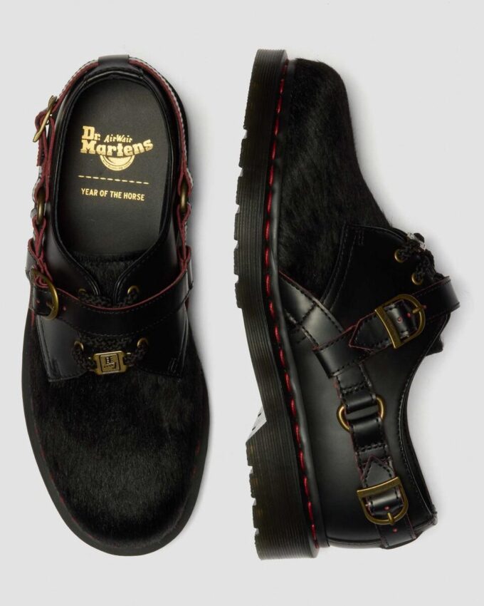 1461 YEAR OF THE HORSE Schnürschuhe aus glattem Leder mit Haar 1461 YEAR OF THE HORSE Schnürschuhe aus glattem Leder mit Haar