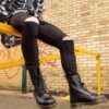 1490 Smooth Leather-Stiefel in mittlerer Wadenlänge