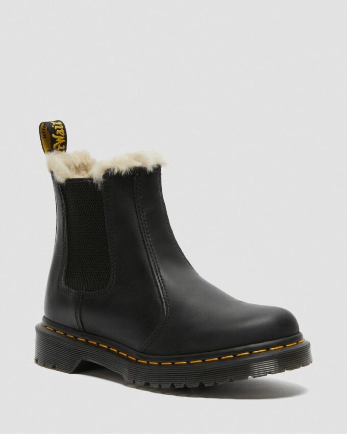 2976 Damen Damen Chelsea-Stiefel mit Kunstfellfutter