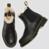 2976 Damen Damen Chelsea-Stiefel mit Kunstfellfutter