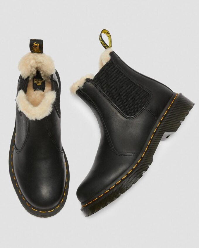 2976 Damen Damen Chelsea-Stiefel mit Kunstfellfutter