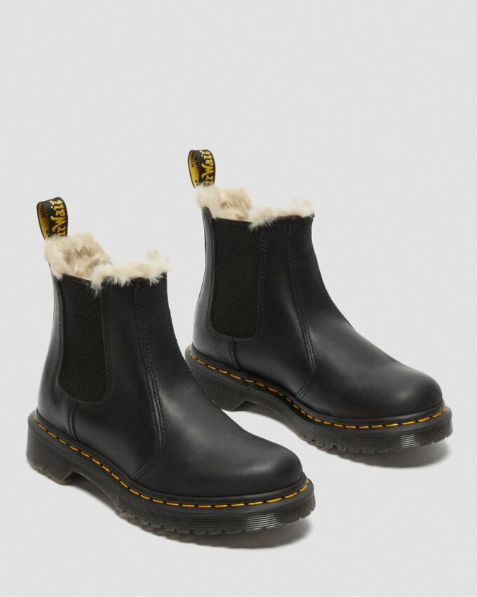2976 Damen Damen Chelsea-Stiefel mit Kunstfellfutter
