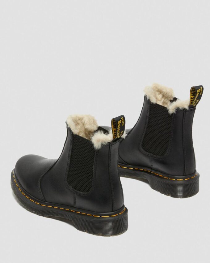 2976 Damen Damen Chelsea-Stiefel mit Kunstfellfutter