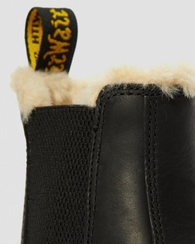2976 Damen Damen Chelsea-Stiefel mit Kunstfellfutter