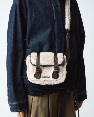 7-ZOLL-TASCHE Tasche aus Leder und Kunstfell