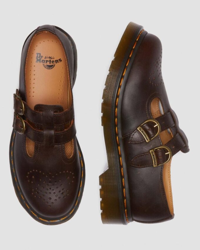 8065 Mary Jane-Schuhe aus Crazy Horse-Leder 8065 Mary Jane-Schuhe aus Crazy Horse-Leder