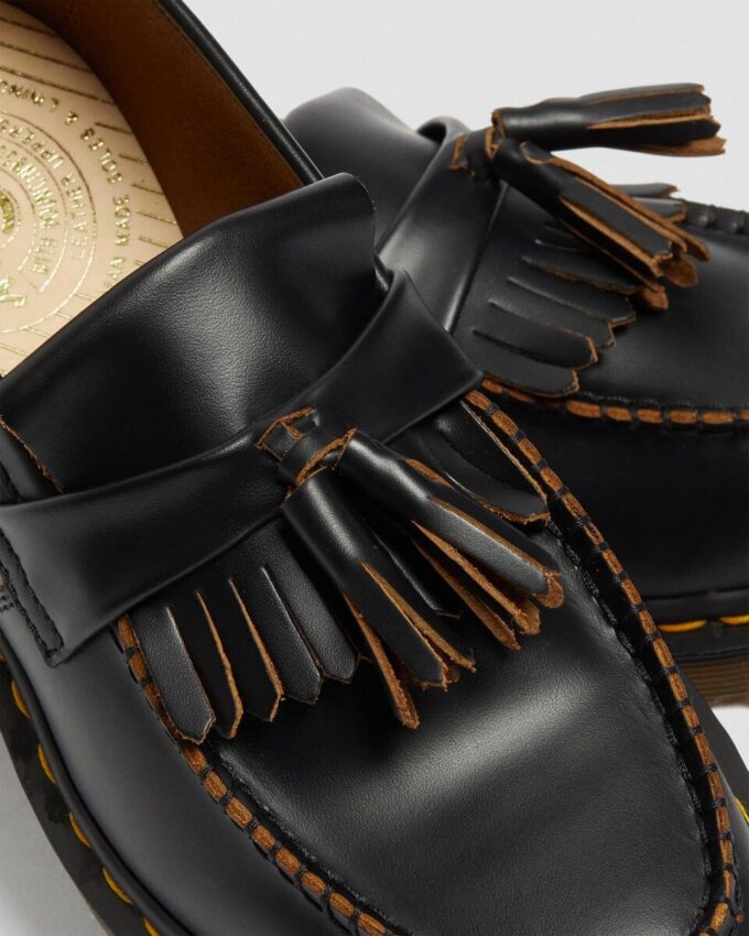 Adrian Vintage Made in England Quilon Leder-Tassel-Loafer Adrian Vintage Made in England Quilon Leder-Tassel-Loafer