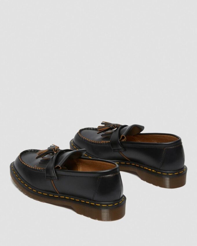 Adrian Vintage Made in England Quilon Leder-Tassel-Loafer Adrian Vintage Made in England Quilon Leder-Tassel-Loafer