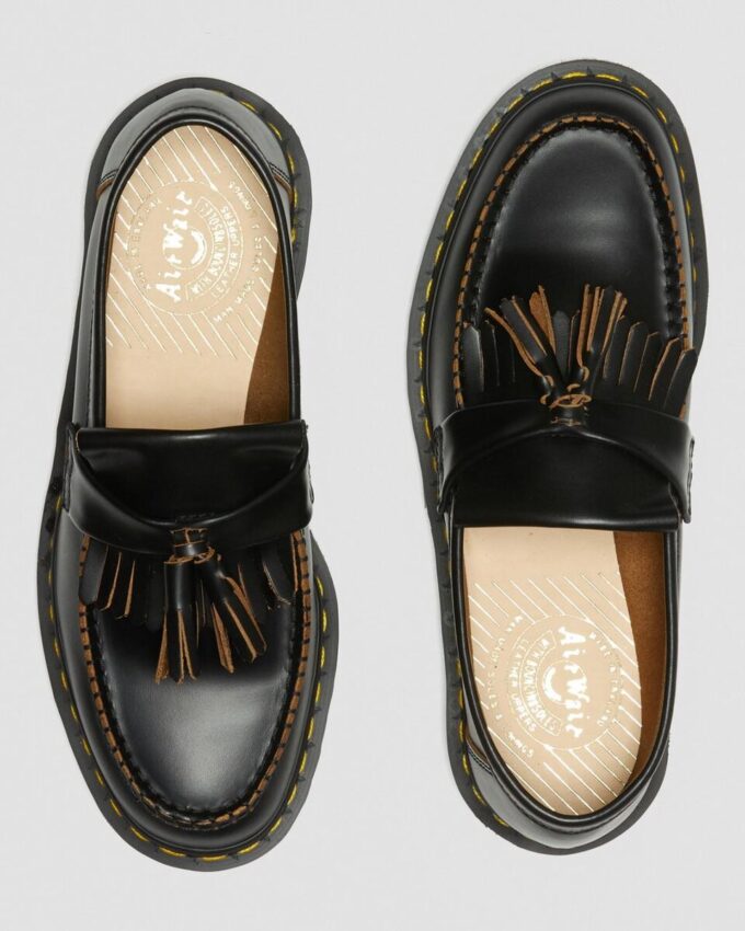 Adrian Vintage Made in England Quilon Leder-Tassel-Loafer Adrian Vintage Made in England Quilon Leder-Tassel-Loafer