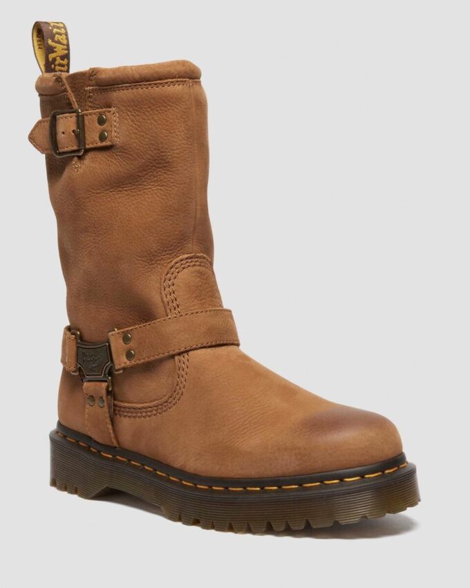 Anistone Hi Bikerstiefel aus getrommeltem Nubukleder Anistone Hi Bikerstiefel aus getrommeltem Nubukleder