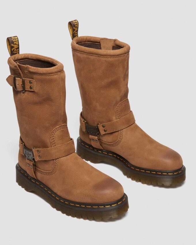 Anistone Hi Bikerstiefel aus getrommeltem Nubukleder Anistone Hi Bikerstiefel aus getrommeltem Nubukleder
