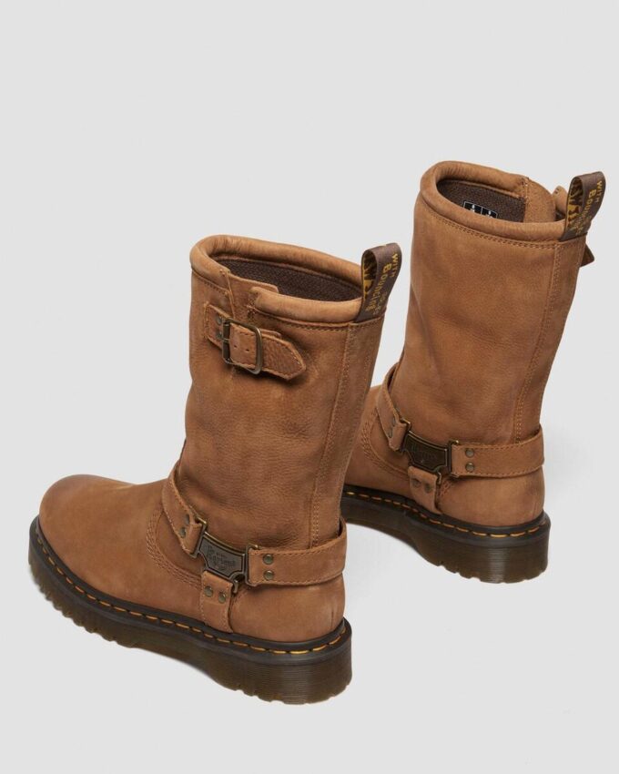 Anistone Hi Bikerstiefel aus getrommeltem Nubukleder Anistone Hi Bikerstiefel aus getrommeltem Nubukleder