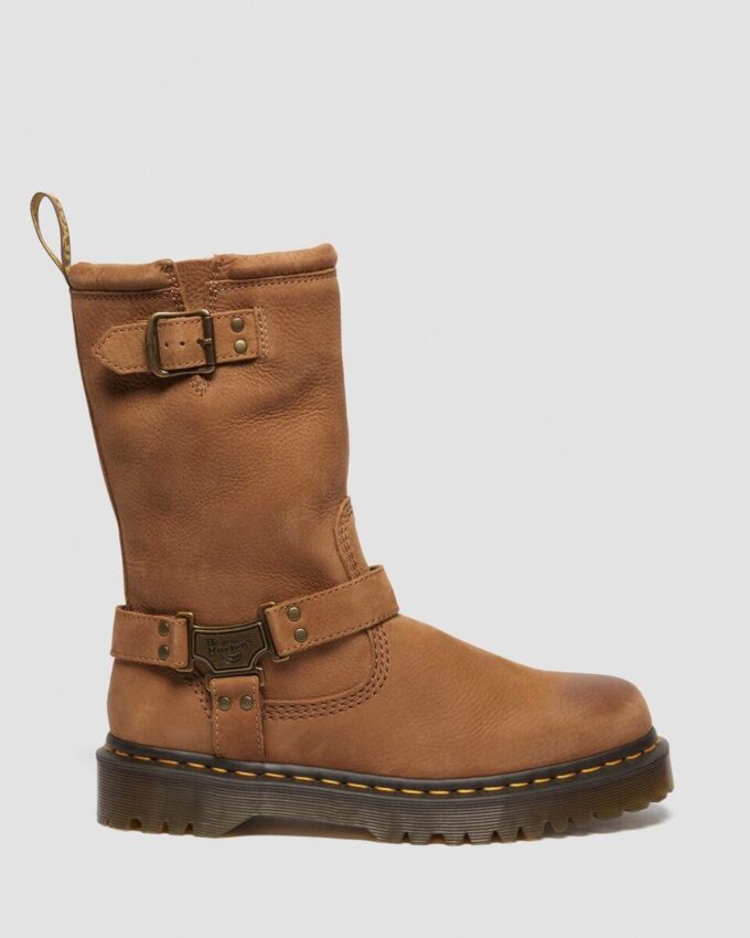 Anistone Hi Bikerstiefel aus getrommeltem Nubukleder Anistone Hi Bikerstiefel aus getrommeltem Nubukleder