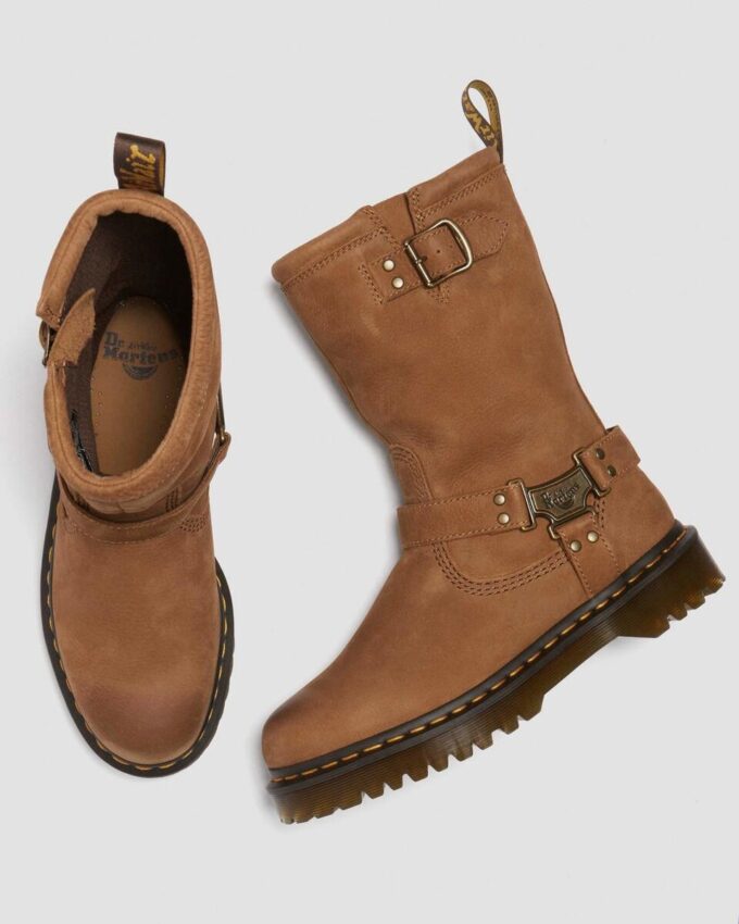 Anistone Hi Bikerstiefel aus getrommeltem Nubukleder Anistone Hi Bikerstiefel aus getrommeltem Nubukleder