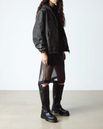 Anistone Knee High Orleans Leder-Bikerstiefel