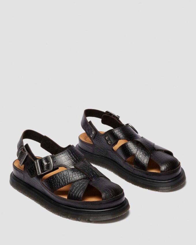 Archive Fisherman Sandalen aus Krokodilleder mit Analin-Leder Archive Fisherman Sandalen aus Krokodilleder mit Analin-Leder