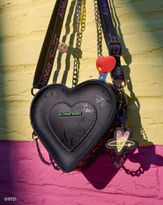 BT21 Mini-Lederhandtasche in Herzform