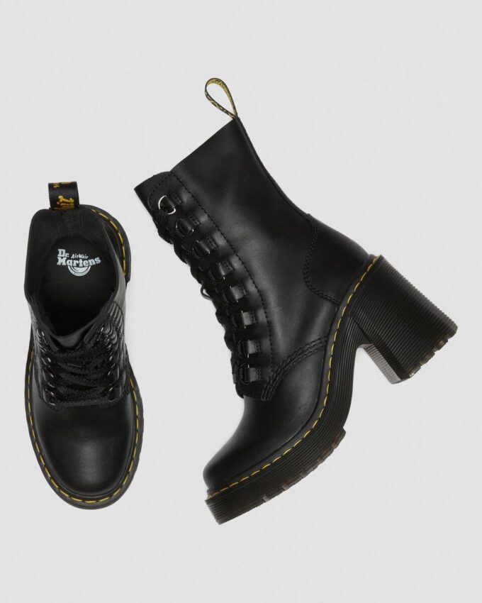 Chesney Lederstiefel mit ausgestellten Absätzen und Schnürung Chesney Lederstiefel mit ausgestellten Absätzen und Schnürung