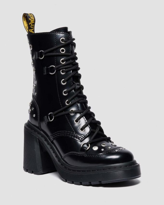 CHESNEY Stiefel mit Nieten und Flare-Absatz aus Buttero-Leder CHESNEY Stiefel mit Nieten und Flare-Absatz aus Buttero-Leder