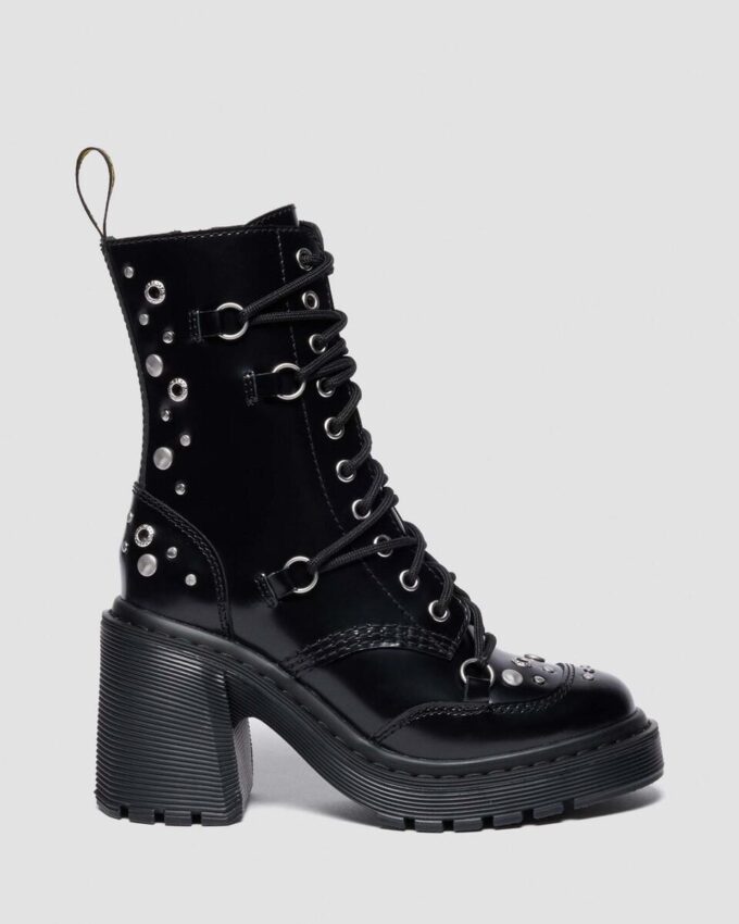 CHESNEY Stiefel mit Nieten und Flare-Absatz aus Buttero-Leder CHESNEY Stiefel mit Nieten und Flare-Absatz aus Buttero-Leder