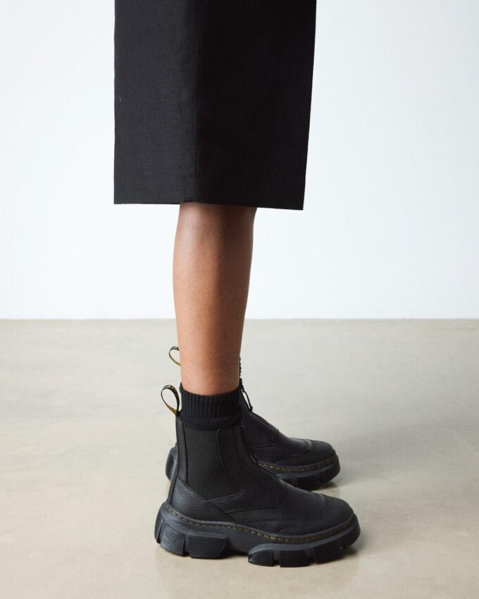 DMXL Zip Leder-Chelsea-Stiefel