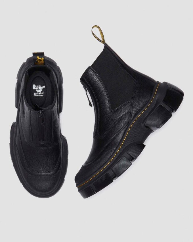 DMXL Zip Leder-Chelsea-Stiefel