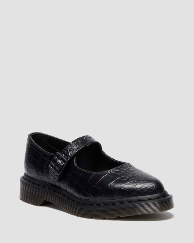 ELPHIE MJ Schuhe aus Leder mit Krokodilprägung